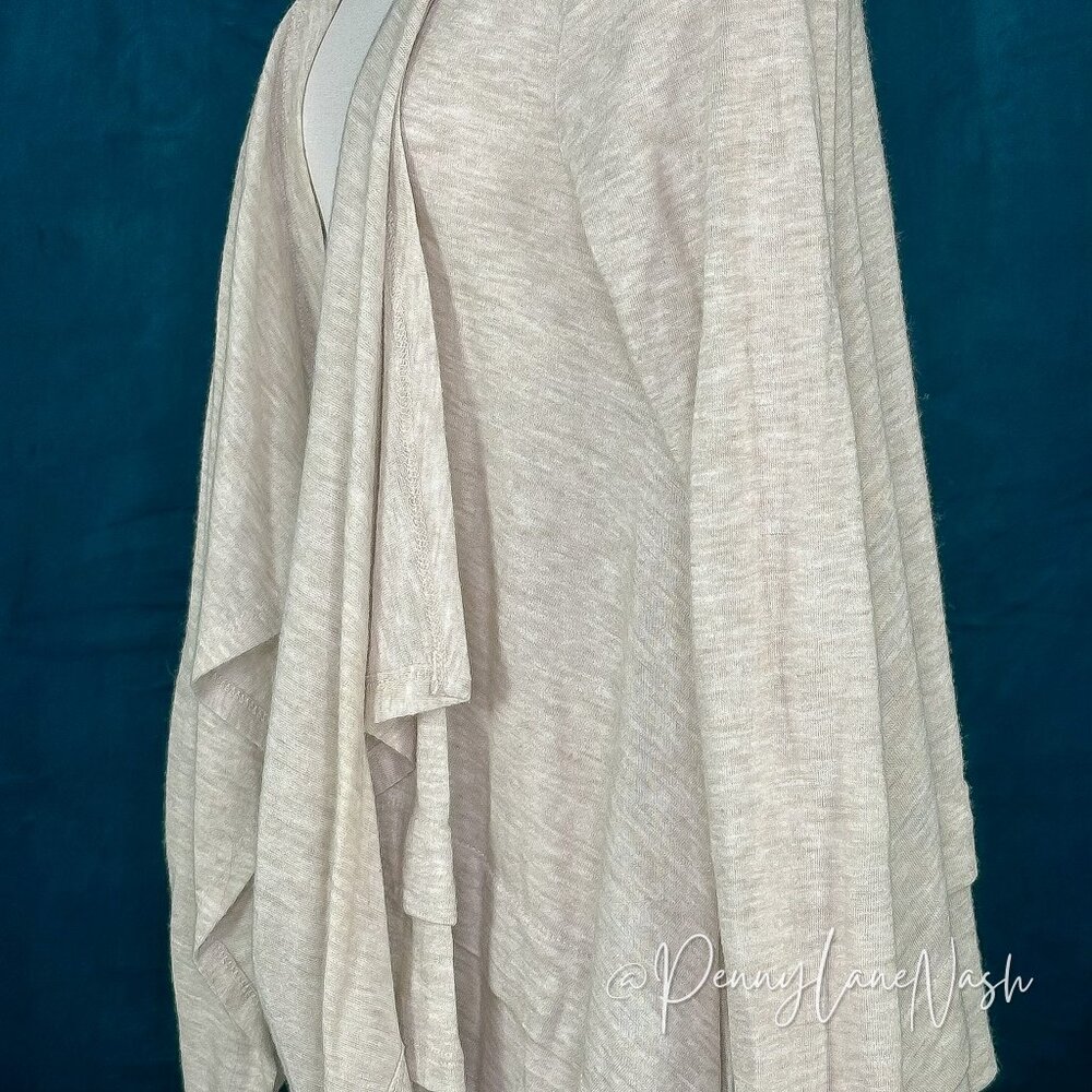 Pursue Draped Open Front Cardigan Sweater Medium M Cream - Picture 4 of 10
